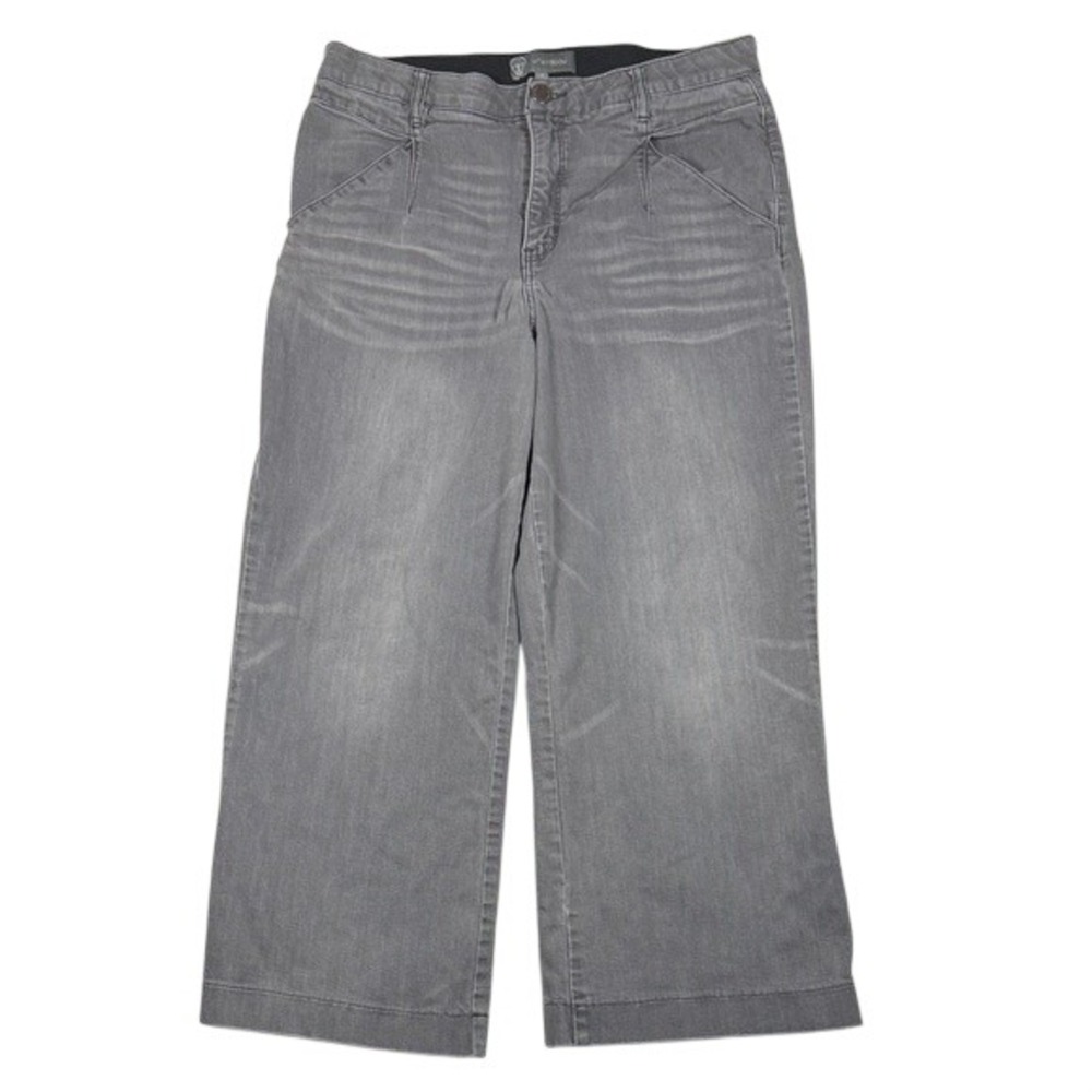 Wit & Wisdom Ab-solution Grey Wide Leg Cropped Jeans L2598ONNZ Womens Size 12